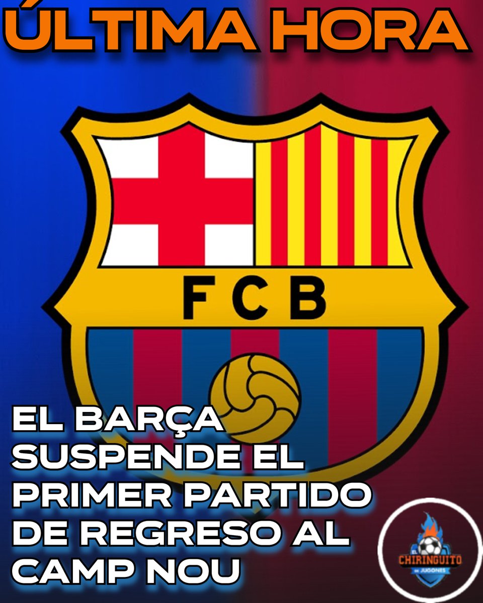 El Chiringuito TV (@elchiringuitotv) on Twitter photo 🏟️ OFICIAL | El BARÇA SUSPENDE el primer partido de regreso al CAMP NOU previsto para el 10 de agosto.
✍️ Lo adelantó en exclusiva <a href="/jpedrerol/">Josep Pedrerol</a> el pasado 10 de julio. 🏟️ OFICIAL | El BARÇA SUSPENDE el primer partido de regreso al CAMP NOU previsto para el 10 de agosto.
✍️ Lo adelantó en exclusiva <a href="/jpedrerol/">Josep Pedrerol</a> el pasado 10 de julio.
