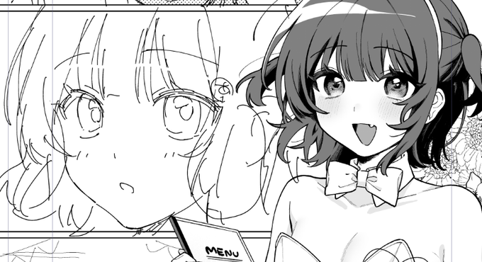 また八重歯の女を描いてる