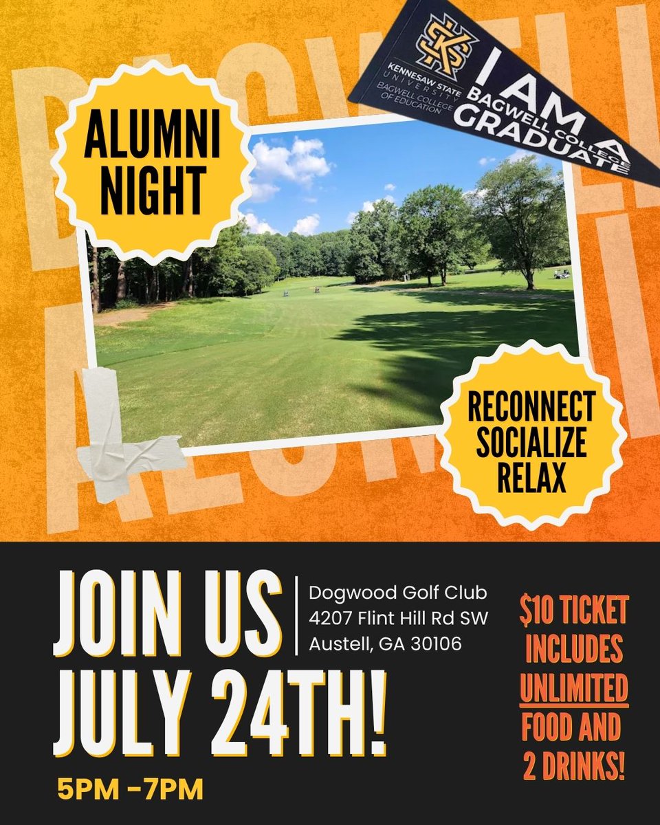 RSVP - Link in bio! ☀️ See you there🤗   Like &amp; share with your Bagwell buddies!  #bagwellcollege #KSU #Bagwellalumni