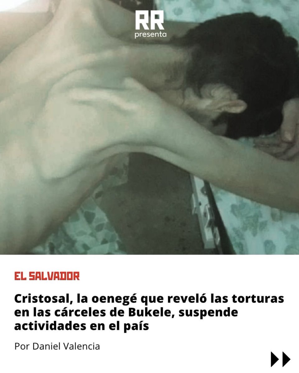 dvalencia's tweet image. El Salvador pierde a @Cristosal, la oenegé que:
📌Reveló torturas en las cárceles de Bukele
📌Procuró justicia y acompañó a las víctimas de la guerra
📌Denunció los desplazamientos por las pandillas
📌La corrupción gubernamental
📌La militarización…
redaccionregional.com/seguridad/el-s…