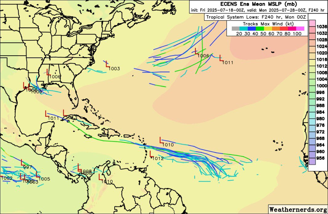 WeathermanAAA_'s tweet image. With the passage of a kelvin wave in the next two weeks, some of the guidance has grown in favor of an “ITCZ rollup” event in the MDR.
We could also observe genesis out in the open Atlantic as a front swings offshore the eastern CONUS.
It will be interesting to see if these…