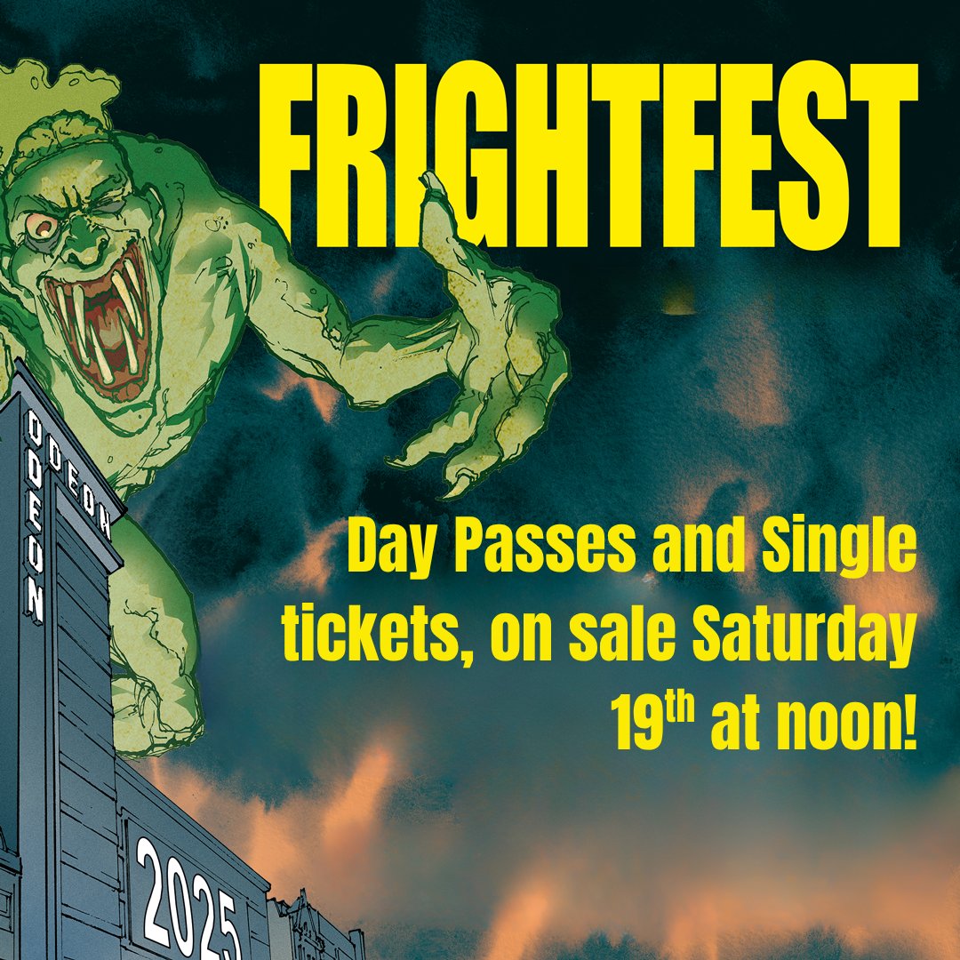 FrightFest's tweet image. Just a nudge to let you all know, Day Passes and Single Tickets are on sale tomorrow at noon! Pricing as follows:
Thursday - £39
Friday/Saturday - £69
Sunday/Monday - £59
Single tickets - £15
FYI - Discovery tickets for Festival Pass holders will be available on August 16th
