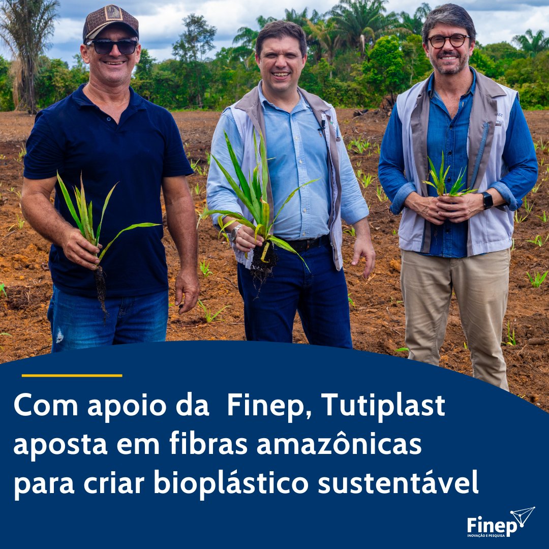 🌱 Transformar biodiversidade em inovação e renda. A Tutiplast, recebeu R$ 9,9 milhões da Finep para desenvolver um bioplástico sustentável feito a partir de fibras vegetais amazônicas, como ouriço da castanha-do-Brasil e curauá.

Confira: bit.ly/4lMlHRG

#aquitemfinep