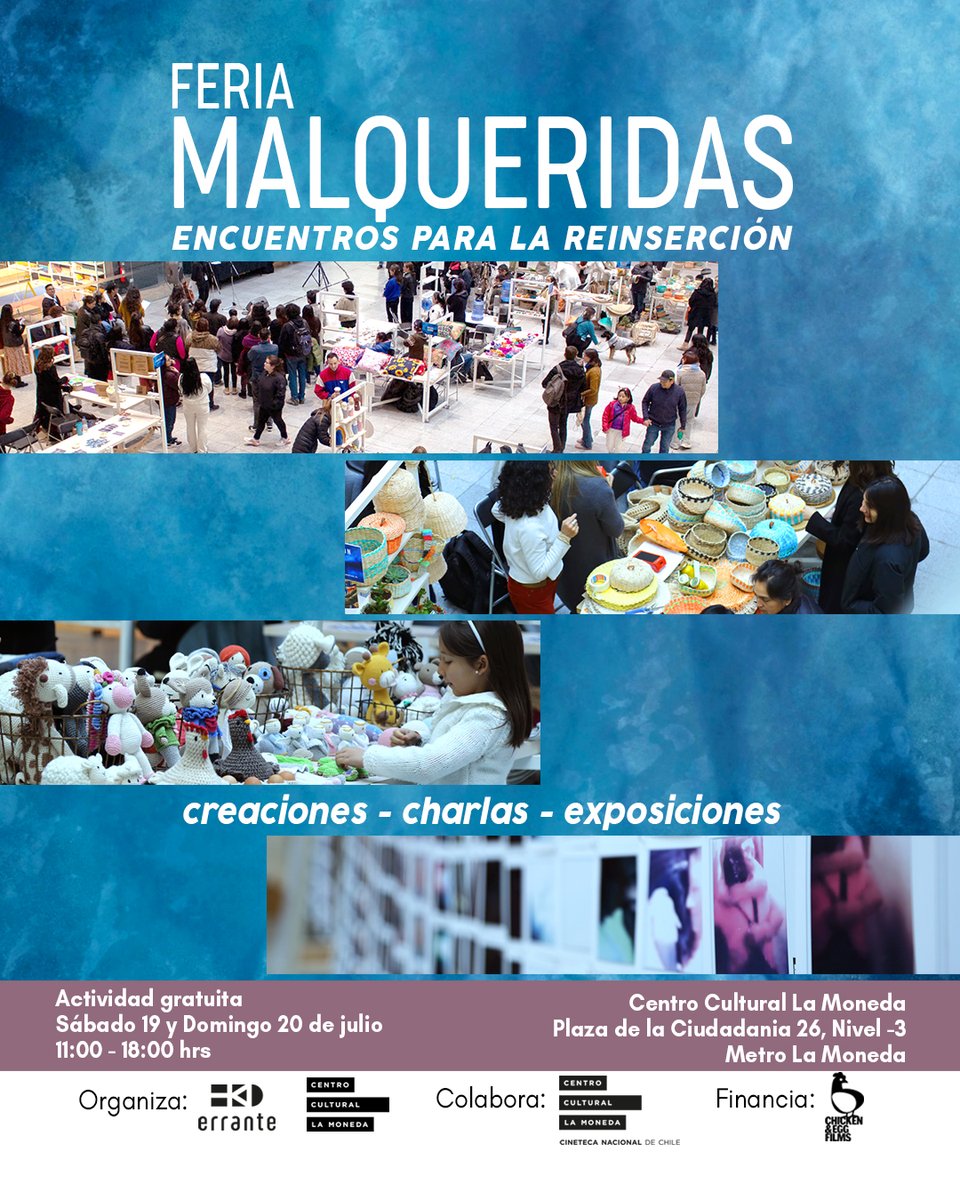 👀Feria Malqueridas 2025: La actividad se realiza en el marco del Día de la Reinserción: 18 de julio y del primer aniversario del documental Malqueridas (Tana Gilbert, 2024) cclm.cl/actividades/fe… #Feria #chile <a href="/CCPLM/">Centro Cultural La Moneda</a>