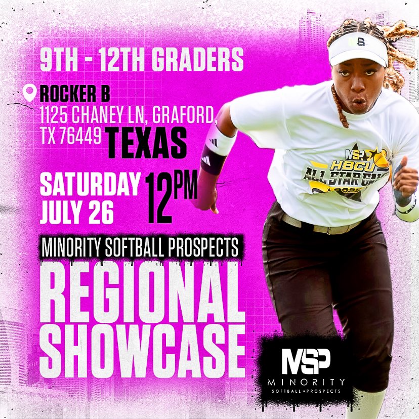 MSPtakeover's tweet image. TEXAS BALLERS TAP IN🚨
Calling all 9th-12th graders — the best in Texas — to pull up next Saturday💯
MSP will be in the building and looking for the next wave of stars 👀
📍Rocker B Complex
🕝Registration: 11:30 AM
🥎Showcase: 12PM
🔗Register now at minorityprospects.com