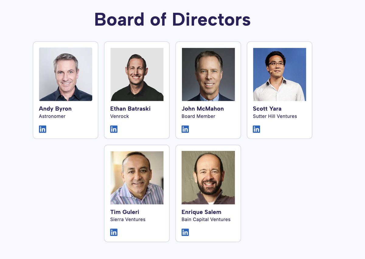 calcsam's tweet image. my only comment on astronomer is that none of the founders seem to be on the board