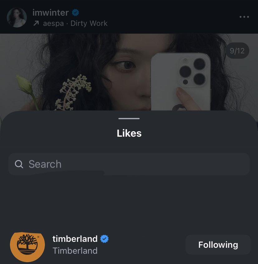 timberland liked and commented on winter’s ig post

#WINTER  #윈터 #에스파 #에스파윈터
#ウィンター #金旼炡