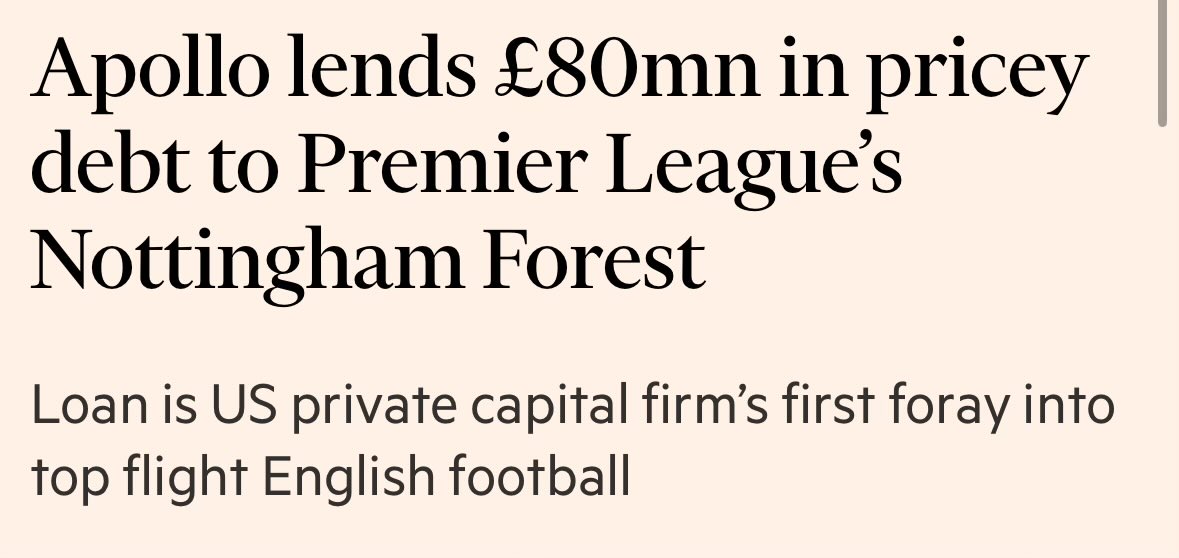 why is Marinakis borrowing at 8.75% (secured by the stadium!) whilst holding Gibbs-White hostage?

i realize this will interest none of my followers but that’s fine