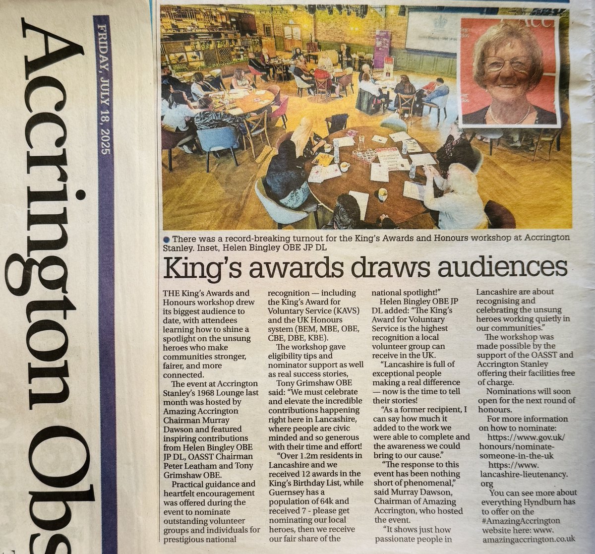 AmazingAccy's tweet image. It was a record-breaking turnout! 👏
amazingaccrington.co.uk/record-breakin…
📰 @accringtonnews
@asfcofficial @KingsAwardVS @LancsLieutenant @HyndburnCouncil