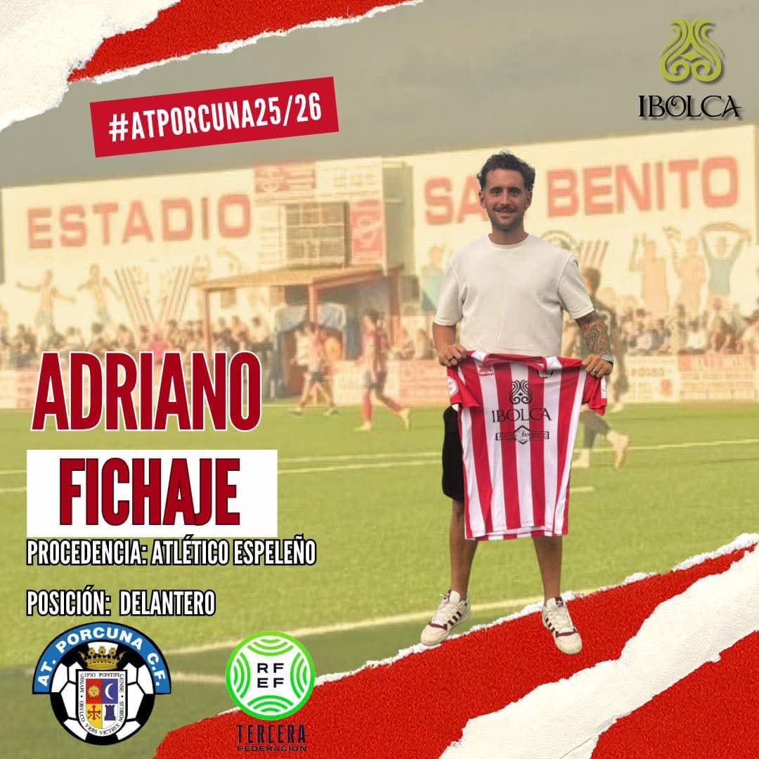 FICHAJE ❤️🤍❤️

¡Adriano Romero ya es futbolista del Atlético Porcuna! 
Este fantástico 9, es fuerte, rápido, intenso, con mucho oficio, muy bueno técnicamente y un gran rematador. 
Él está muy feliz por estar con nosotros.
Bienvenido a nuestra gran familia Adriano
Aúpa Atleti ❤️