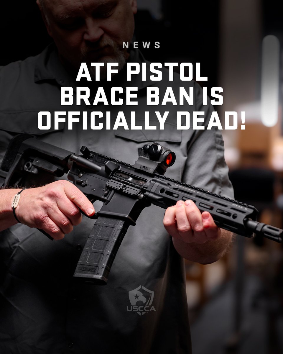 USCCA's tweet image. ATF Pistol Brace Ban is Officially Dead!
As of July 17, 2025, the government has formally dismissed its appeal, cementing the injunction and vacating the rule entirely.