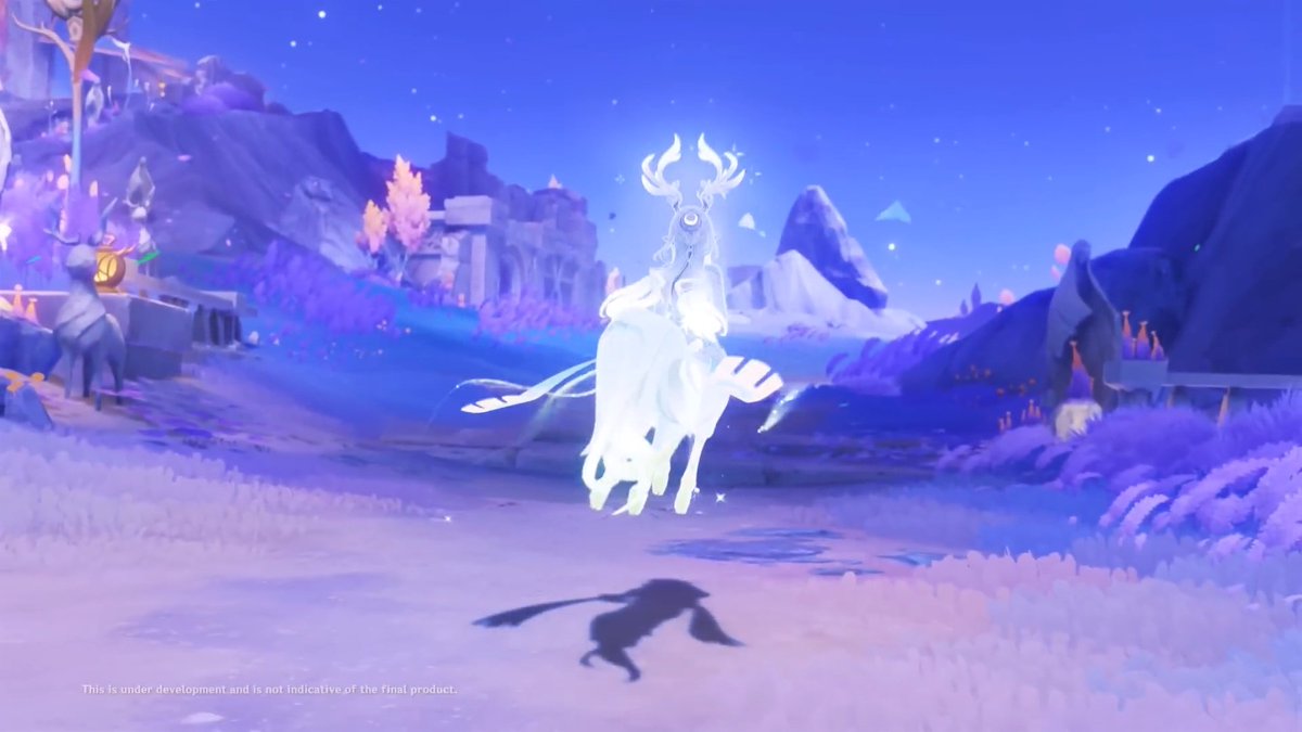 Nokapt's tweet image. Très intéressant le fait qu'elle puisse se transformer en Cerf, j'espère que ça sera dans son Gameplay et pas juste pour de l'exploration, une vraie druide changeforme !
Elle est Dendro, ça me semble logique, la nature tout ça...