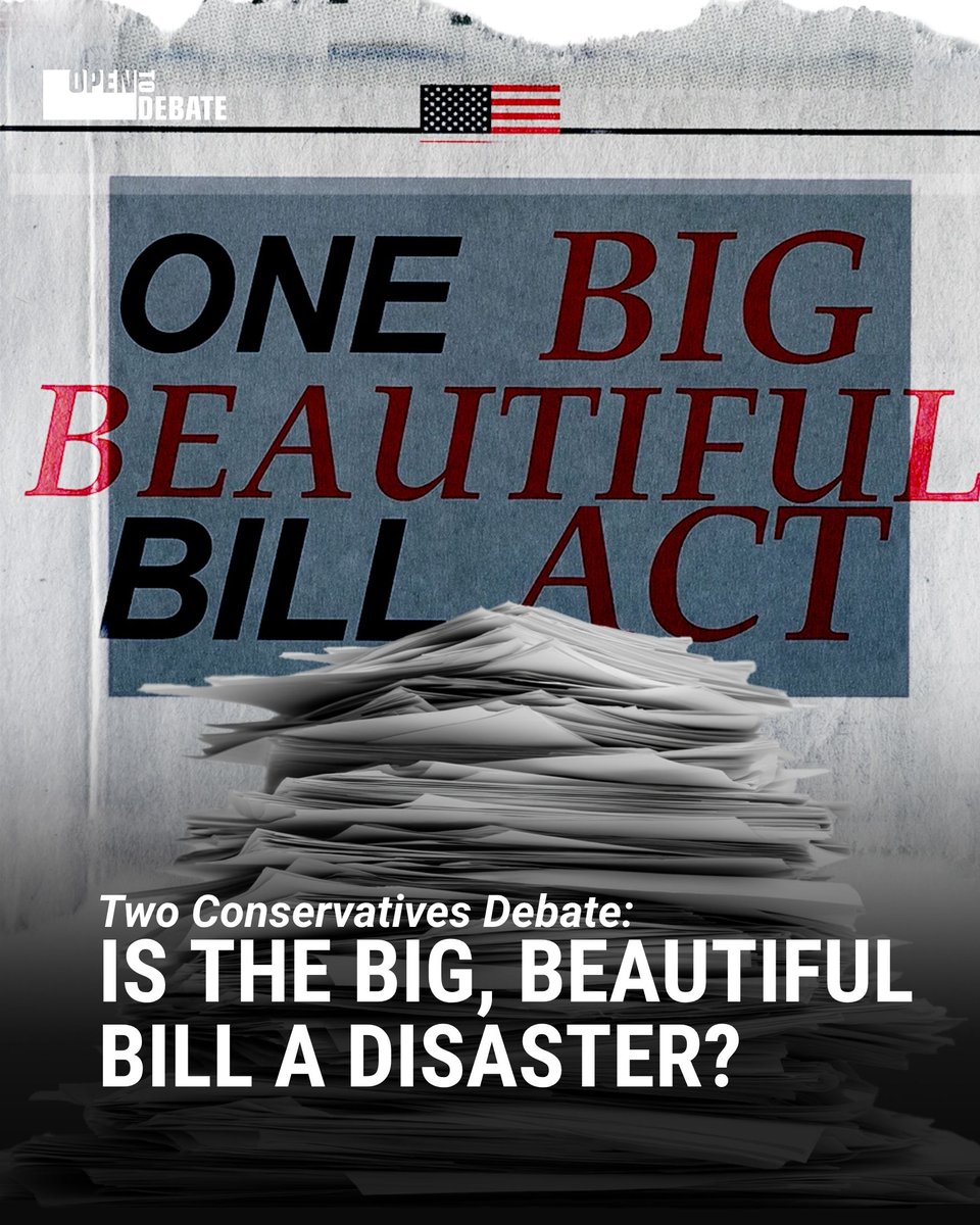 OpentoDebateOrg's tweet image. President Trump just signed the One Big, Beautiful Bill Act, prompting a range of reactions from the right.
To dig into the tradeoffs, we brought together two conservatives, @ManhattanInst's @jessicabriedl and @Heritage's @DFR_Economics, for a debate on what’s really in the…