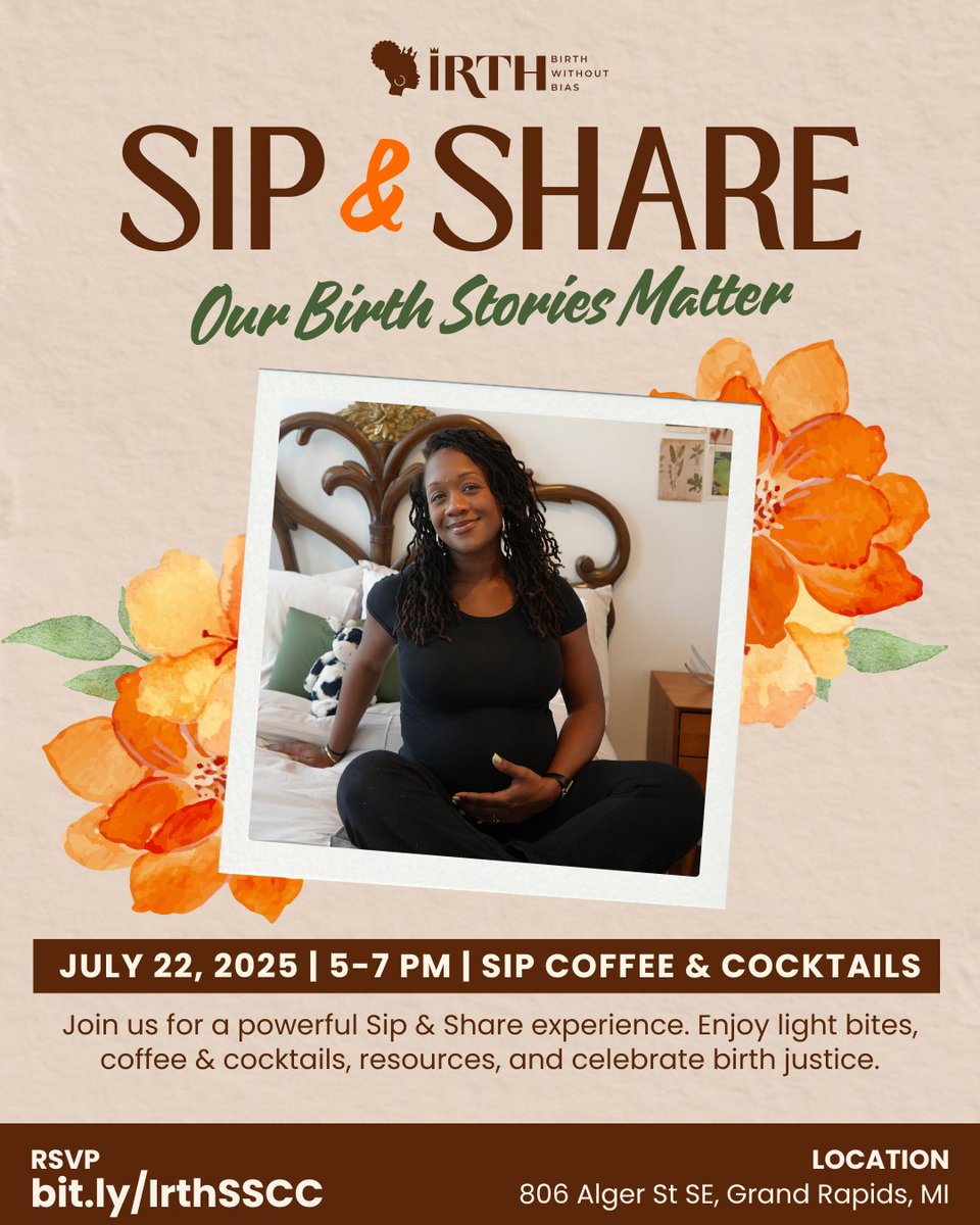 Grand Rapids, join us for Sip &amp; Share: Our Birth Stories Matter, a beautiful gathering where we’ll sip coffee &amp; cocktails, share birth stories and honor the power of our voices.

📅 July 22, 2025
⏰ 5–7 PM
📍 Sip Coffee &amp; Cocktails Grand Rapids, MI
🔗 bit.ly/IrthSSCC