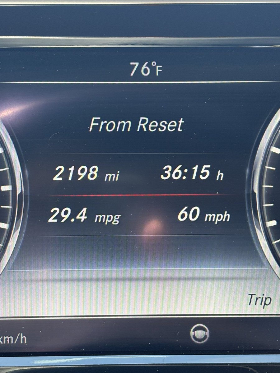 Austin to Tenants Harbor Maine stats…missed the first 20-30 miles but still! Just one blown tire. The gas mileage is remarkable given the horsepower and heft of an S550