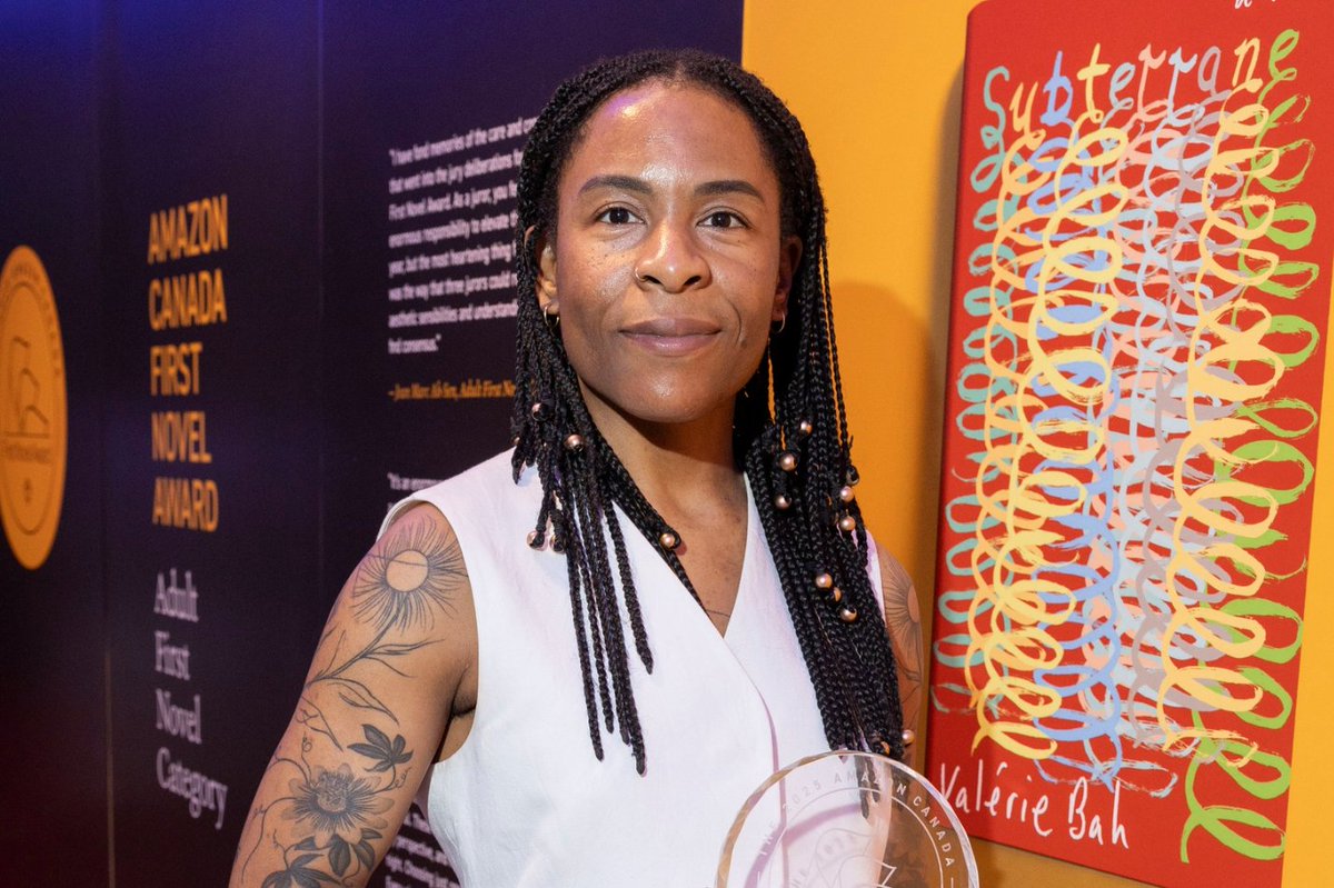 thewalrus's tweet image. In this conversation, Subterrane author Valérie Bah—winner of the 2025 Amazon Canada First Novel Award—talks about art, community and making space to create in a world that prioritizes profit over care: thewalrus.ca/afna-winner-va…