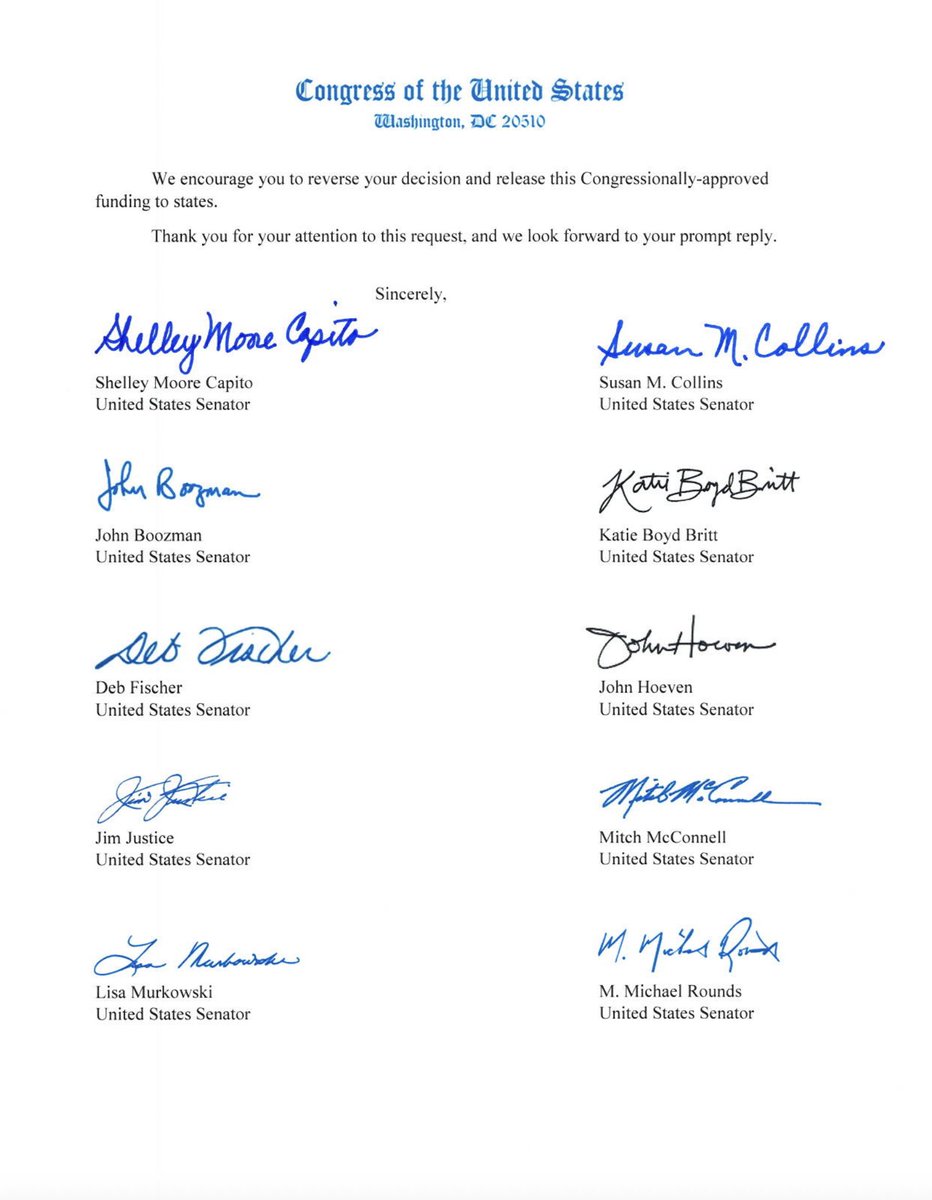 SenCapito's tweet image. BIG NEWS!
@RussVought45 just informed me that the @usedgov is releasing crucial funds to states that support after school and summer education programs.
This is in direct response to a letter I led my @SenateGOP colleagues on earlier this week!
More information on the letter…