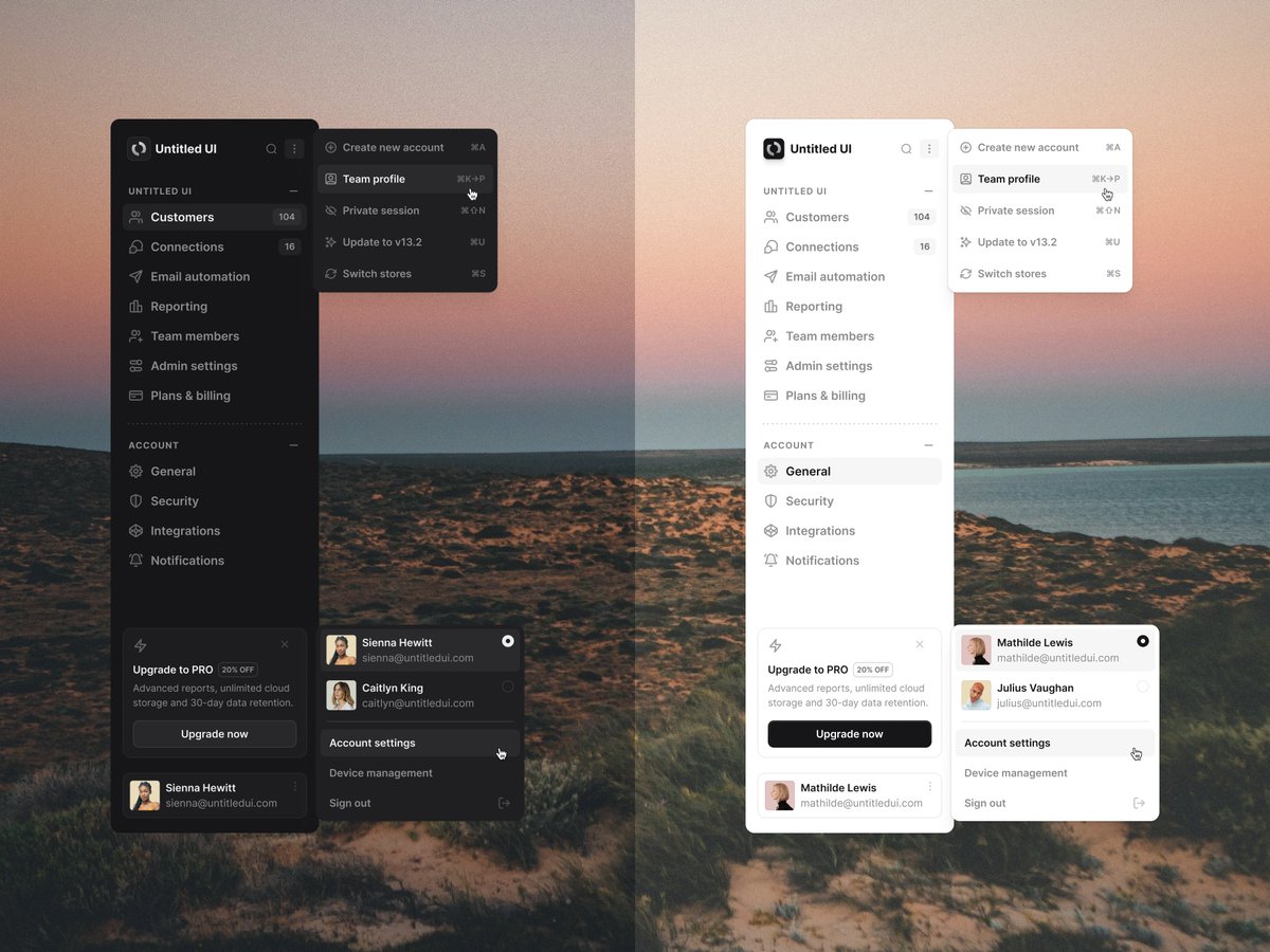 Day 1,000

↓

Made with <a href="/UntitledUI/">Untitled UI</a>

I've been struggling with what to post today, and so busy with the React library that it really crept up on me (I'm writing this at 1:43 AM 😅).

So, I thought I'd just design something I genuinely enjoy designing, in a style I enjoy
