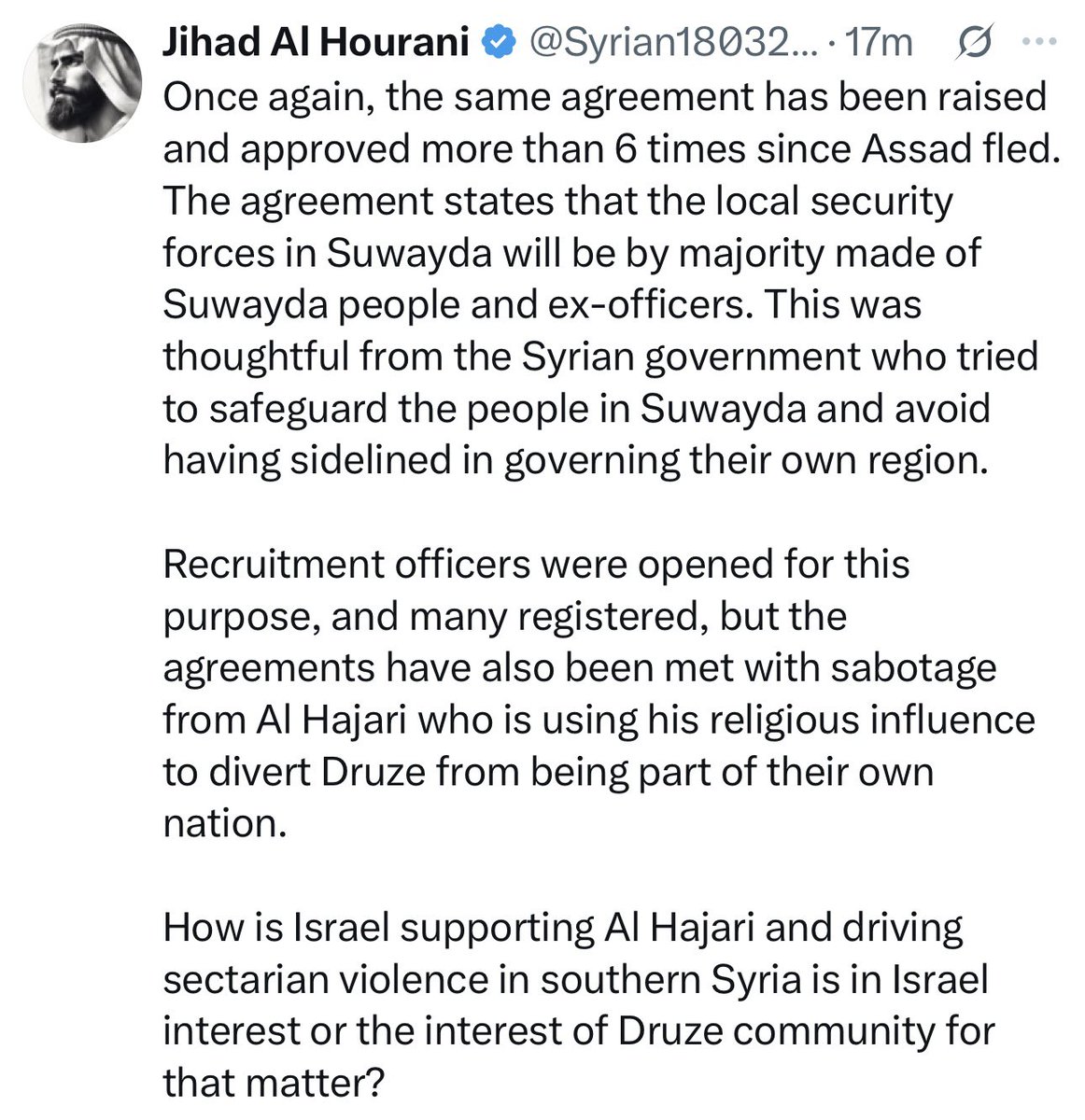 RawaneOsmane's tweet image. The idea that Israel is deliberately causing division among Syrians and the Druze oversimplifies a deeply complex situation. The divisions we see today are not manufactured from the outside. They are the result of years of war, displacement, and a desperate struggle for survival.…