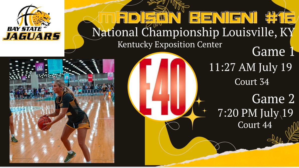 Madison Benigni (@benigni5benigni) on Twitter photo Here is my schedule for the National Championship in Louisville, Kentucky! Ready to show out on the big stage — let’s get it! 💛🖤 <a href="/JagsRecruiting/">Bay State Jaguars Recruiting</a> <a href="/LaurieBollin/">LAURIE BOLLIN</a> <a href="/mrodrigues423/">Matt Rodrigues</a> <a href="/HallHamden/">Hamden Hall Official Girls Basketball Page</a> <a href="/NEPSAC/">NEPSAC ®</a> Here is my schedule for the National Championship in Louisville, Kentucky! Ready to show out on the big stage — let’s get it! 💛🖤 <a href="/JagsRecruiting/">Bay State Jaguars Recruiting</a> <a href="/LaurieBollin/">LAURIE BOLLIN</a> <a href="/mrodrigues423/">Matt Rodrigues</a> <a href="/HallHamden/">Hamden Hall Official Girls Basketball Page</a> <a href="/NEPSAC/">NEPSAC ®</a>