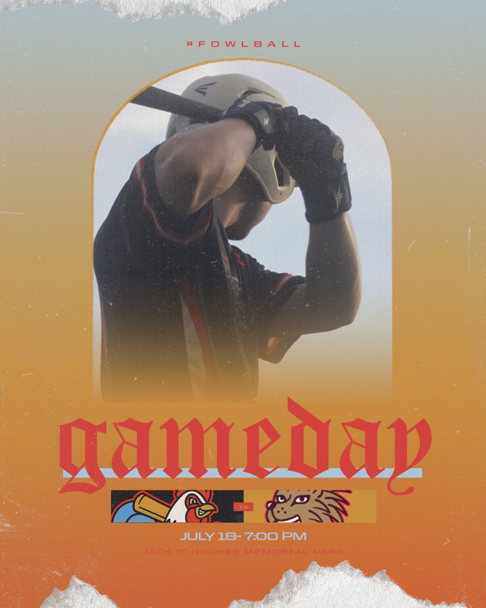 AWAY GAMEDAY!! 
7:00PM at Jack D. Hughes Memorial Park
#FowlBall #GoCocks