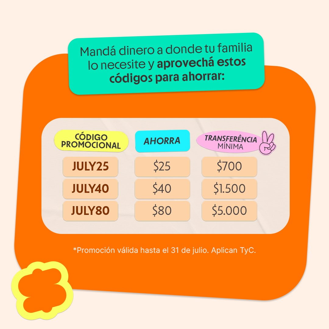Hoy también puede ser un gran día para cuidar de los que más querés.
Con Inter, ayudás a tu familia y todavía te queda un vuelto. 
Usá los códigos, descargá la app y aprovechá antes que termine.

#EnvíaConInter #Remesas #AhorraYAyuda #InterApp #FinanzasPersonales