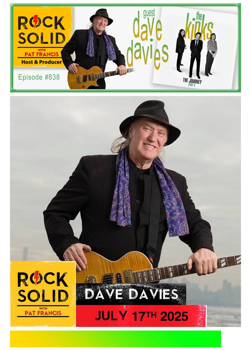 davedavieskinks's tweet image. New interview! Dave Davies on Rock Solid podcast with Pat Francis art19.com/shows/rock-sol…