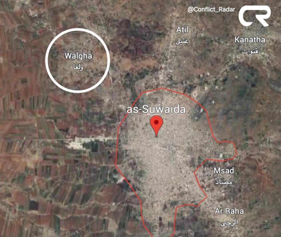 Conflict_Radar's tweet image. 🚨 Walgha confirmed to be back under control of tribal fighters.
The western and northern entrances of Suwayda are under Tribal control