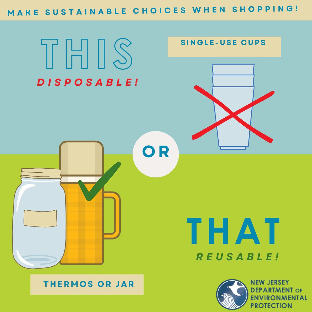NewJerseyDEP's tweet image. 🛍️ Making sustainable choices while shopping is easier than you think!
Celebrate #PlasticFreeJuly ♻️ and say no to single-use plastics and look for products with minimal or eco-friendly packaging.