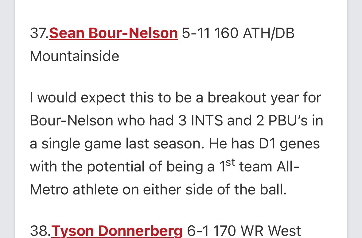 Sean Bour-Nelson (@seanbournelson) on Twitter photo Appreciate the write up and look forward to having a big Junior year competing in the TRL. <a href="/PrepRedzoneOR/">Prep Redzone Oregon</a> <a href="/AndrewNemec/">Andrew Nemec</a>
<a href="/JordanJ_/">Jordan Johnson</a> <a href="/GoPacerFootball/">Lakeridge Football</a> <a href="/CoachSpencerP/">Spencer Phillips</a> Appreciate the write up and look forward to having a big Junior year competing in the TRL. <a href="/PrepRedzoneOR/">Prep Redzone Oregon</a> <a href="/AndrewNemec/">Andrew Nemec</a>
<a href="/JordanJ_/">Jordan Johnson</a> <a href="/GoPacerFootball/">Lakeridge Football</a> <a href="/CoachSpencerP/">Spencer Phillips</a>