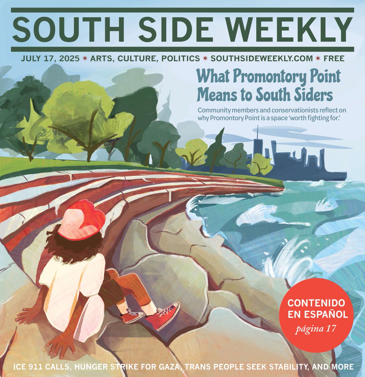 SouthSideWeekly's tweet image. Promontory Point, named a Chicago landmark in 2023, has long been a refuge for South Siders. But its iconic limestone shoreline remains at the center of debate and activism. Read Jasmine Barnes’ latest for South Side Weekly in print or online ⬇️
issuu.com/southsideweekl…
