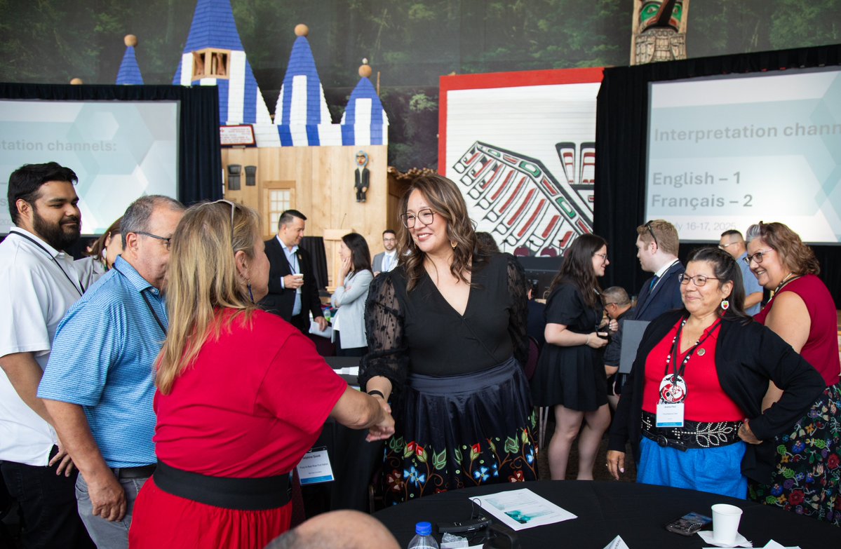 GCIndigenous's tweet image. July 16-17, 2025 — The Honourable Mandy Gull-Masty, Minister of Indigenous Services, took part in the First Nations Summit on the One Canadian Economy Act, connecting with partners and participants in Gatineau, Quebec.