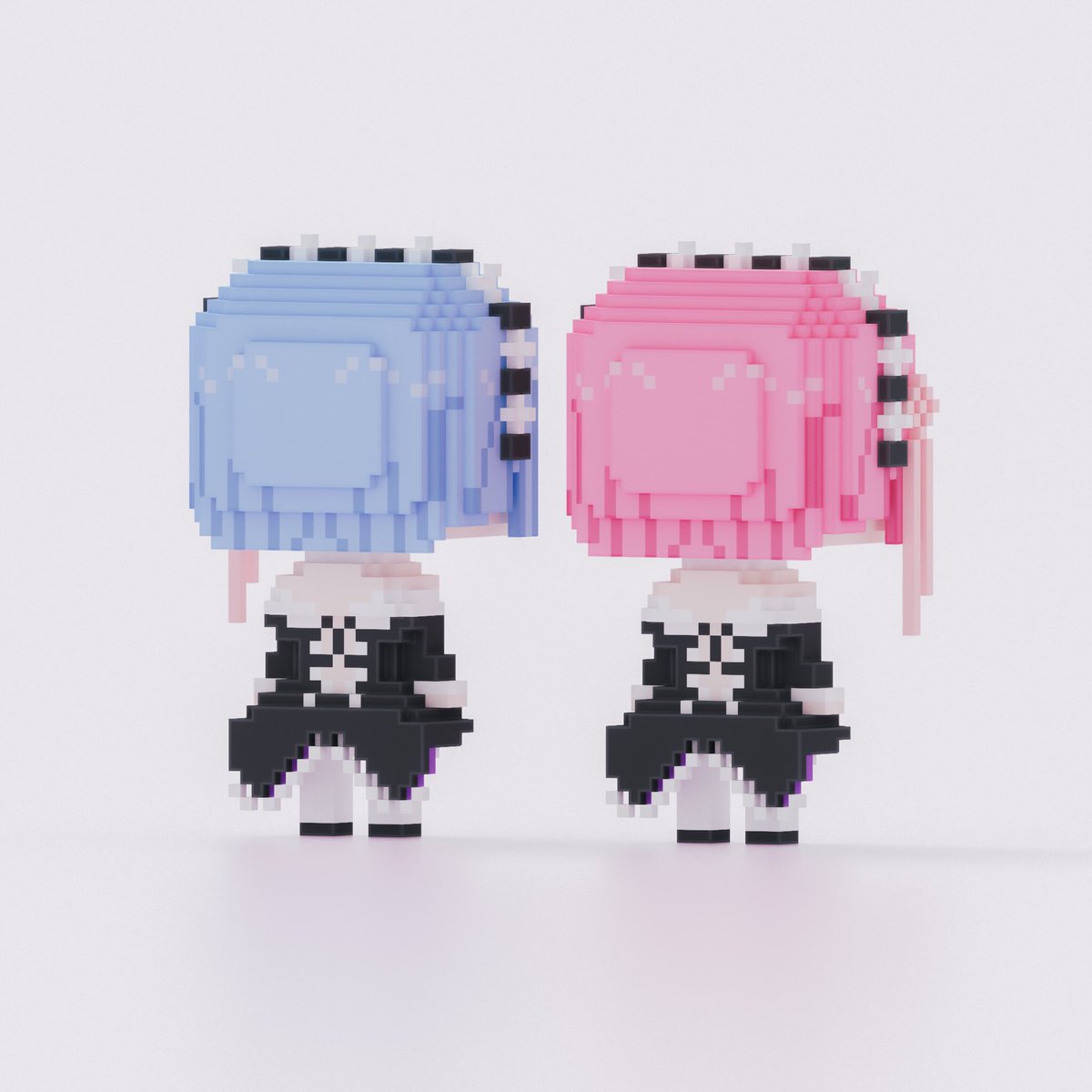 Mizohivoxel's tweet image. Ram &amp;amp; Rem
#voxel #voxelart #rezero #magicavoxel