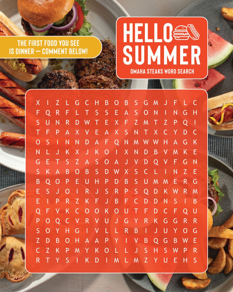 The first word you see is dinner! What's on your plate?