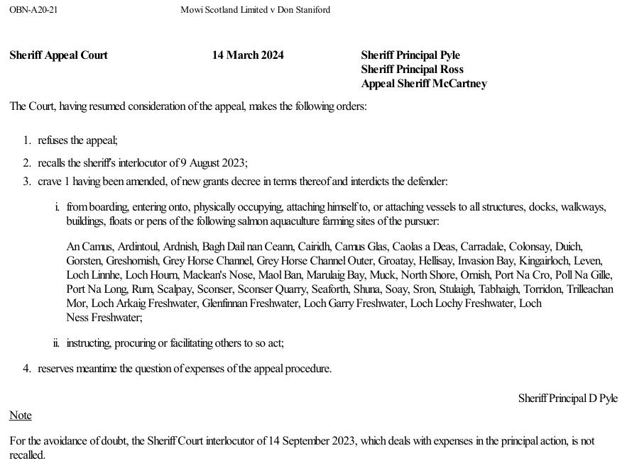 TheGAAIA's tweet image. Legal Clarification: I am now banned from filming inside @MowiScotlandLtd and @scotseafarms salmon farms. However I can still encourage others to do so - unless you consider yourself my 'servant', 'employee' or 'agent'.