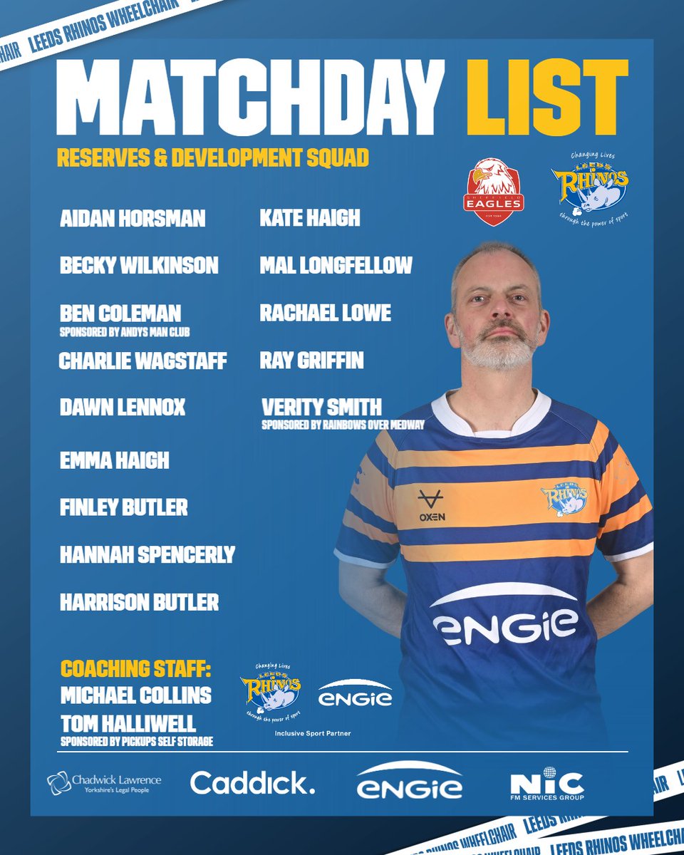 Leeds Rhinos Foundation (@rugbyleeds) on Twitter photo ๐ SQUAD NEWS
Our Reserves & Super League Wheelchair squads are locked in to face Sheffield Eagles today!
Good luck team! ๐๐
๐ <a href="/SheffieldEagles/">Sheffield Eagles</a> ๐ฆ
๐ Ponds Forge International Sports Centre, S1 2BP
๐ฆ 11:30am & 1:30pm KO
๐๏ธ Free Entry
Inclusive Sport Partner ๐ค <a href="/ENGIE_UK/">ENGIE UK</a> ๐ SQUAD NEWS
Our Reserves & Super League Wheelchair squads are locked in to face Sheffield Eagles today!
Good luck team! ๐๐
๐ <a href="/SheffieldEagles/">Sheffield Eagles</a> ๐ฆ
๐ Ponds Forge International Sports Centre, S1 2BP
๐ฆ 11:30am & 1:30pm KO
๐๏ธ Free Entry
Inclusive Sport Partner ๐ค <a href="/ENGIE_UK/">ENGIE UK</a>