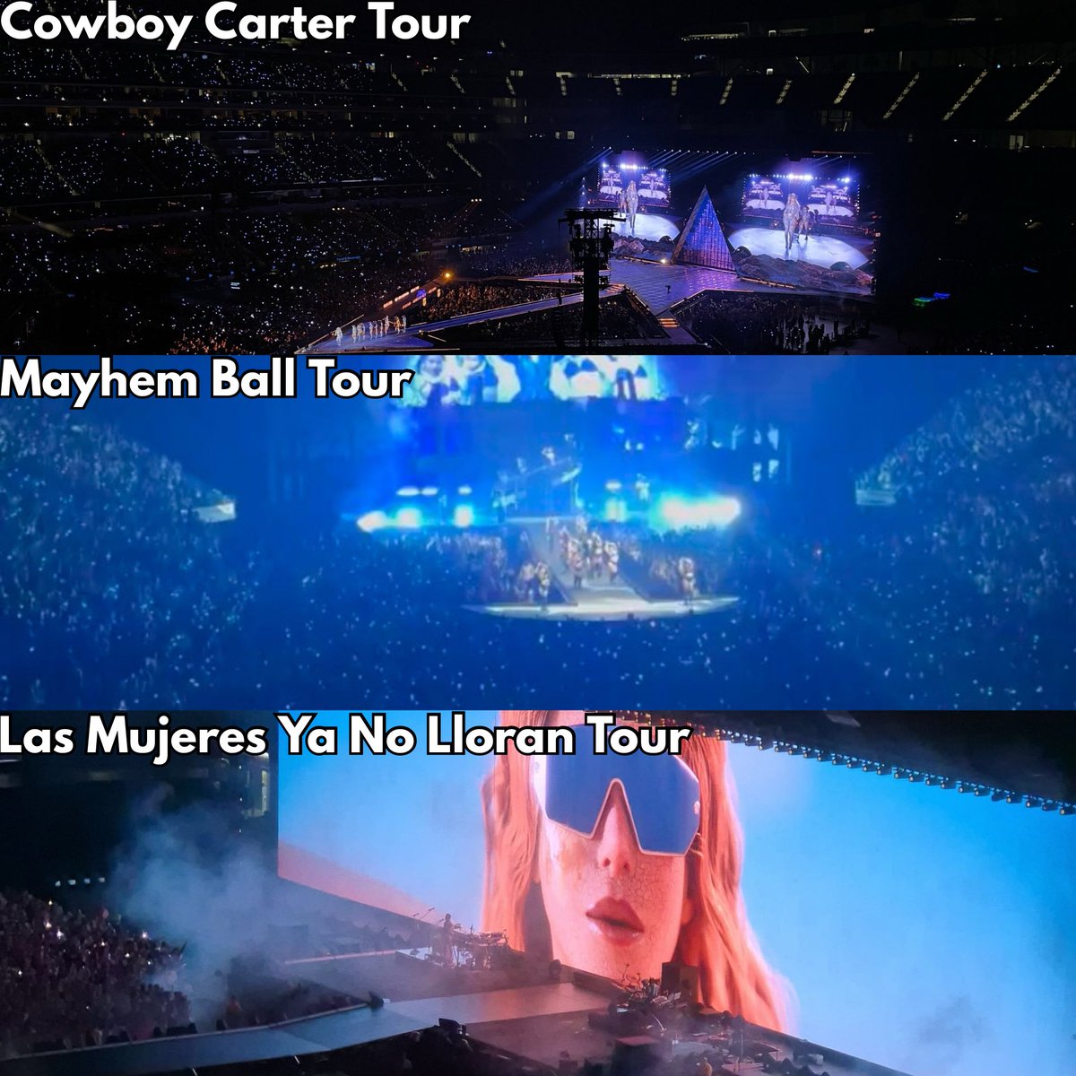 PopFusionHQ's tweet image. Stage designs for Beyoncé, Lady Gaga, and Shakira’s 2025 tours: