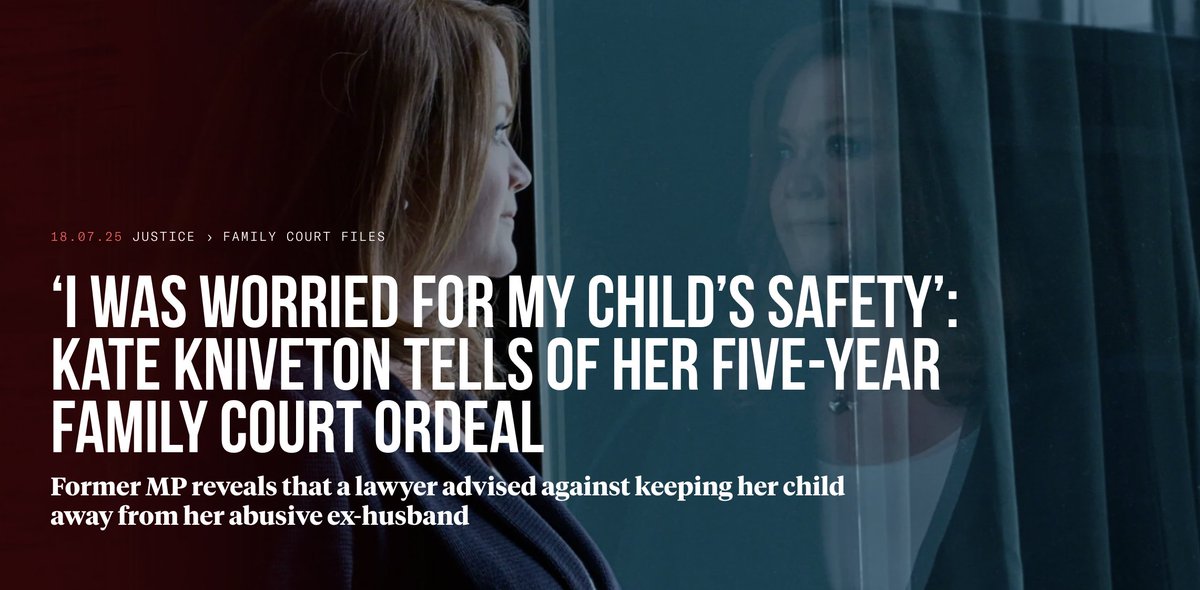 Former MP Kate Kniveton reveals she was advised the family court would “take a dim view” if she tried to prevent her abusive ex from seeing their child. A judge went on to make 14 findings, including rape, against former Tory minister Andrew Griffiths. 🧵
tinyurl.com/yckyaszb