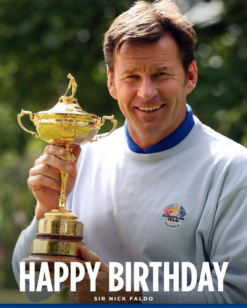 RyderCupEurope's tweet image. Happy Birthday @Sir_NickFaldo 馃帀
6 Majors Wins. 11 Ryder Cups. A True Great 馃嚜馃嚭