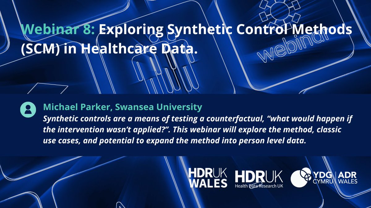 PopDataSci_SU's tweet image. 📺Catch up on our HDR UK Wales Webinar Series👇
Webinar 8: Exploring Synthetic Control Methods (SCM) in Healthcare Data with speaker Michael Parker.
▶️hdrwales.org.uk/watch-hdr-uk-w…
#HealthData #Webinar #SCM #SyntheticControls
@HDR_UK