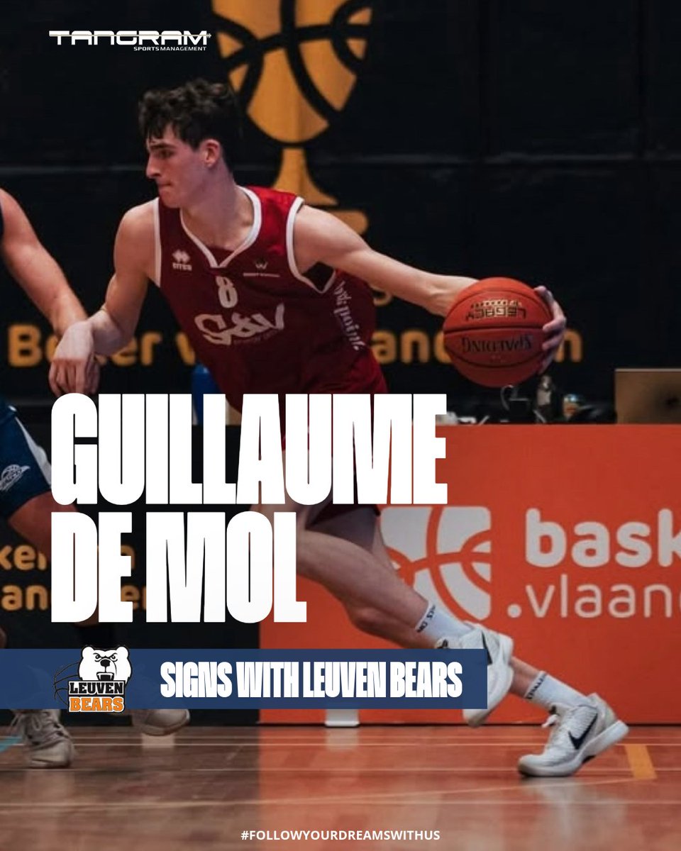 TangramSports's tweet image. 𝗚𝗨𝗜𝗟𝗟𝗔𝗨𝗠𝗘 𝗗𝗘 𝗠𝗢𝗟 signs with @leuvenbears to compete in the upcoming @bnxtleague season 🇧🇪

Good luck, Guillaume 🙌🏻 !

#TangramSports
#FollowYourDreamsWithUs
