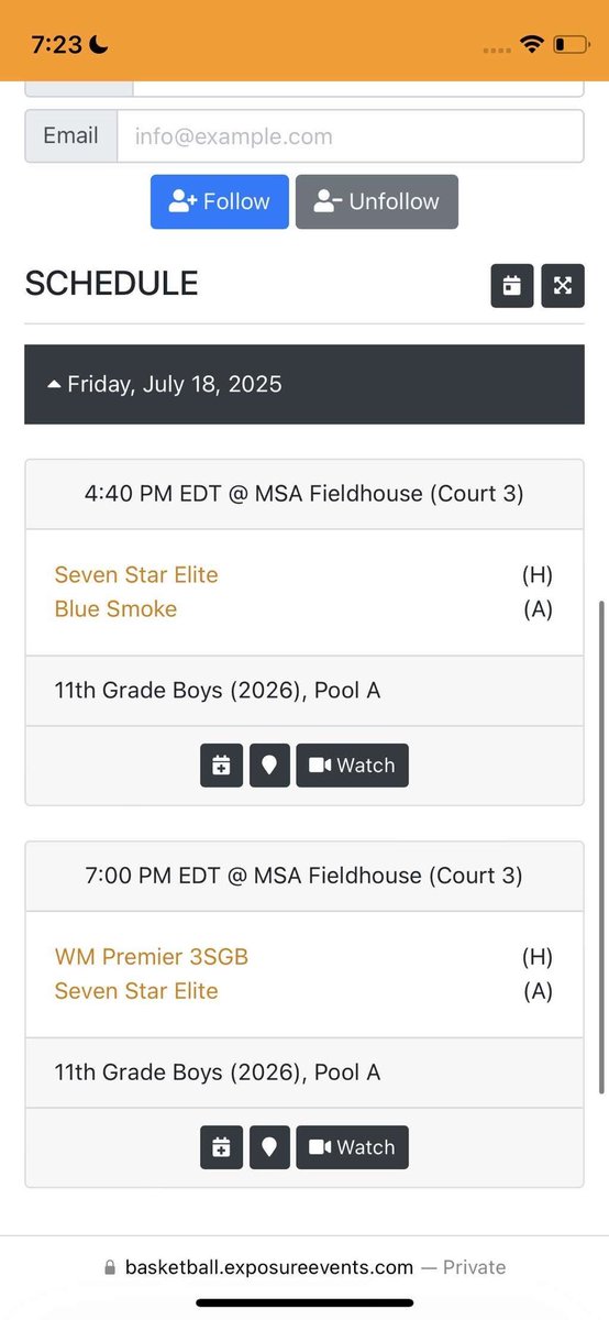 Coaches!! Here is my schedule for today!