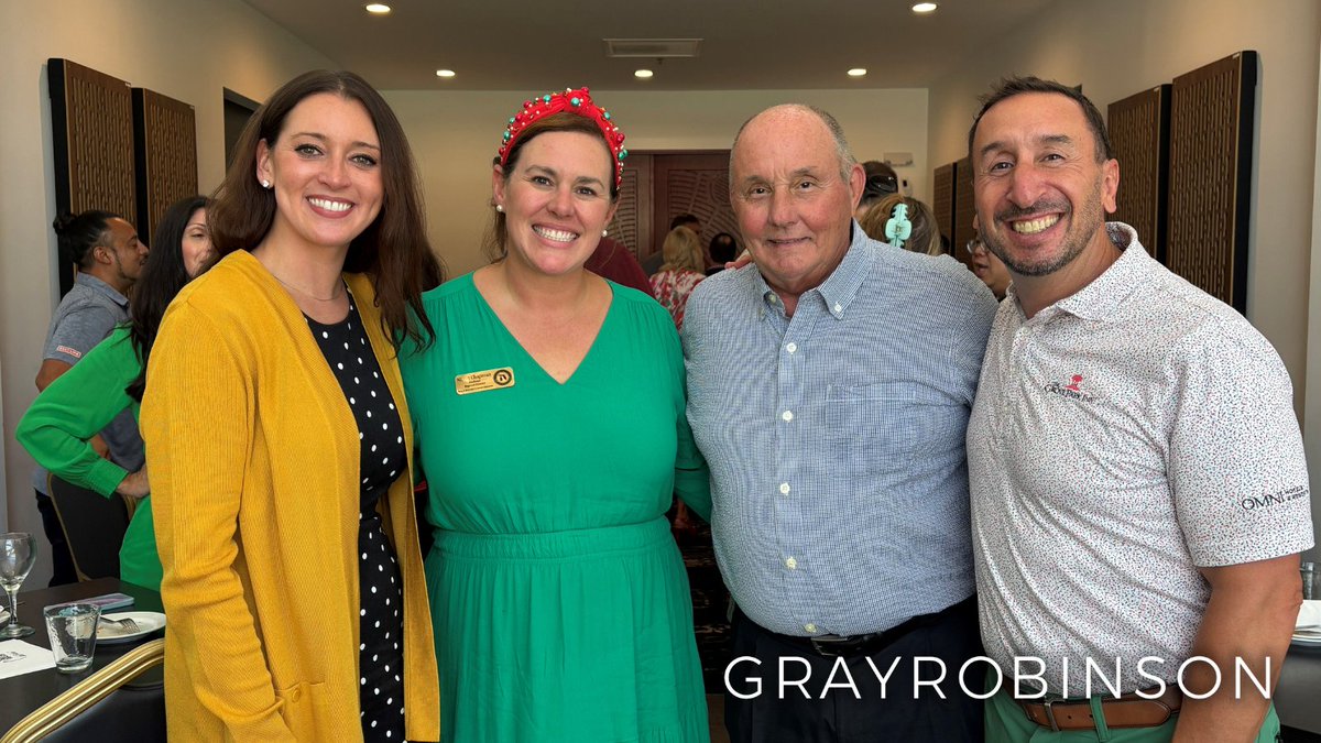 #GRAttorneys Ashlea Edwards and Bill Andrews had a GReat time getting in the holiday spirit with Wayne McClelland, president of the FRLA NE Florida Chapter and finance director at Omni Resorts, and Nicole Chapman, executive director of FRLA, at the FRLA Northeast Chapter’s