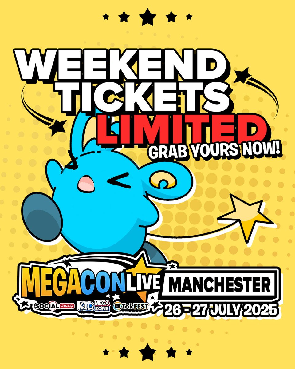 megaconlive's tweet image. 🚨 Weekend tickets for MegaCon Live Manchester are about to sell out!!! 🚨 Get yours before it’s too late at MegaConLive.com and join us 26-27 July at Manchester Central 🔥