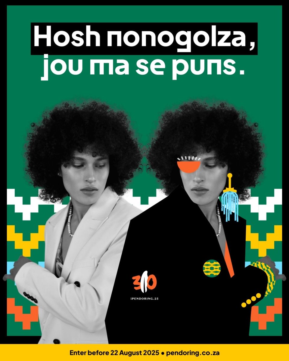 10and5's tweet image. Calling all SA creatives who speak their truth in their own language 👊
iPendoring Awards are back for their 30th year.
Entries are now open: more on 10and5.com
#TaalNeverDie #iPendoring2025