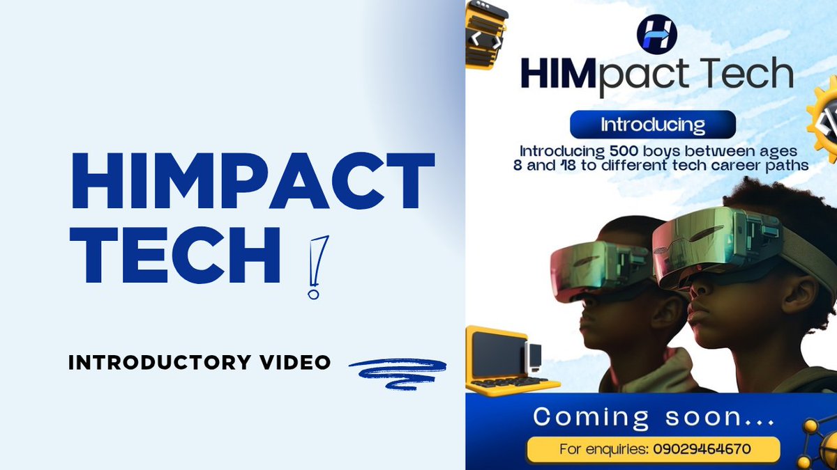 ‼️ Announcement ‼️

500 boys to be introduced to tech for free this August. 

The HIMpact Tech program looks to introduce boys from ages 8-18 to different tech career paths for free. For more information, check out the introductory video below. 

youtu.be/gaJHJk3VqBg?si…