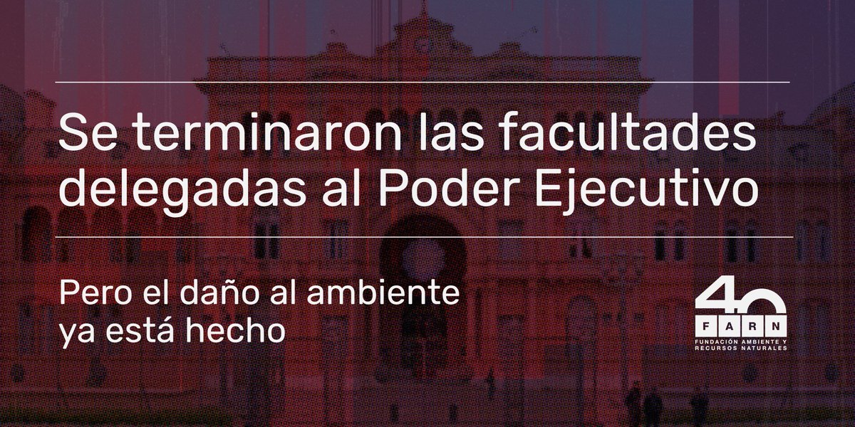 Hace un año, el Congreso le otorgó al Poder Ejecutivo vía libre para reorganizar la estructura estatal.

¿Cuál fue el resultado de esta decisión? Retrocesos en políticas públicas ambientales e incumplimientos de leyes y acuerdos internacionales⬇️

farn.org.ar/impactos-negat…