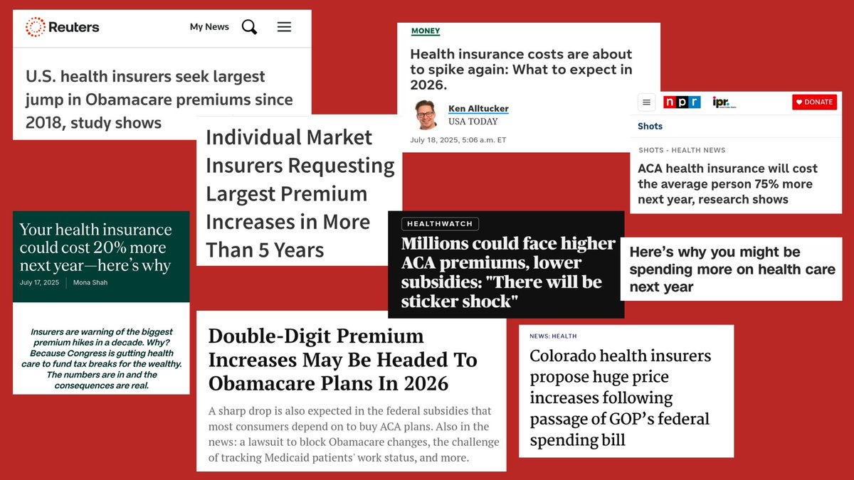 NebraskaForUs's tweet image. Here's just a sampling of the headlines we found this morning regarding health care costs. Expect huge premium increases, in part due to the Republican Tax Plan passed earlier this month. #DefendingTheGoodLife #NE02
