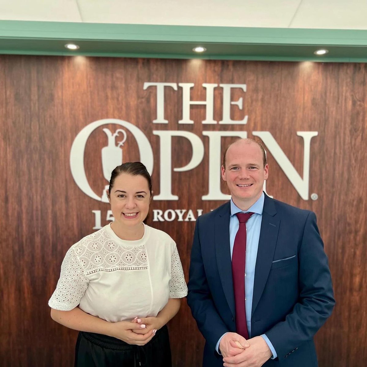 DCMS's tweet image. Minister @Steph_Peacock visited @TheOpen today in Portrush engaging with counterparts from Ireland and Northern Ireland, against the backdrop of championships expected to deliver £200m in benefits for the Northern Irish economy
