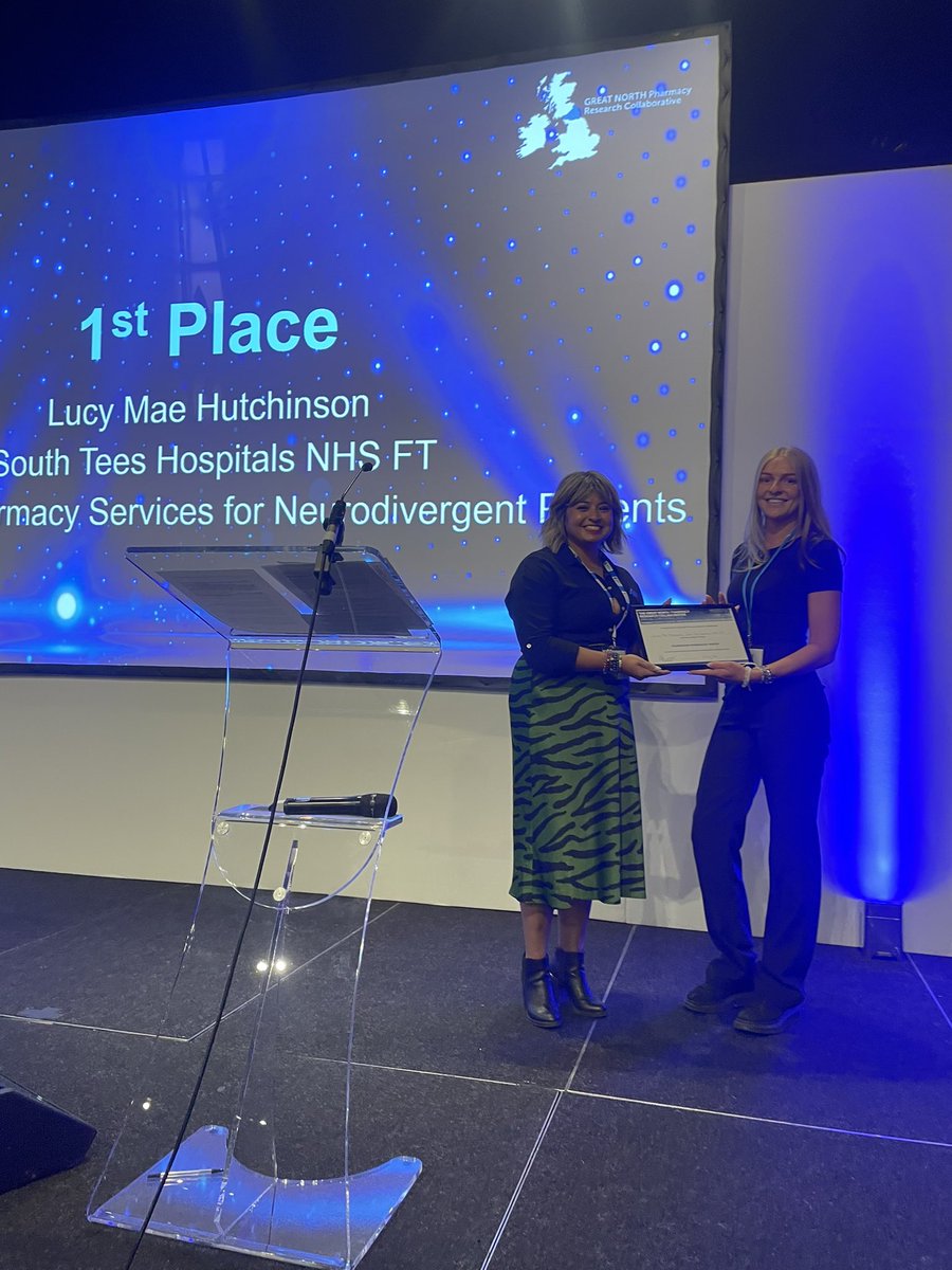 Great North Pharmacy Research Collaborative (@gtnorthpharmres) on Twitter photo Congratulations to our Foundation Pharmacy Poster winner, Lucy Mae Hutchinson, <a href="/SouthTees/">South Tees Hospitals</a> for her project ‘Pharmacy Services for Neurodivergent Patients’! 🎉 Congratulations to our Foundation Pharmacy Poster winner, Lucy Mae Hutchinson, <a href="/SouthTees/">South Tees Hospitals</a> for her project ‘Pharmacy Services for Neurodivergent Patients’! 🎉
